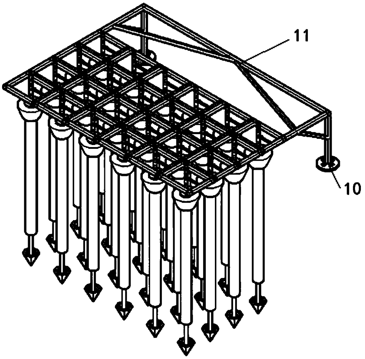 Displacement monitoring device for lateritic slopes and use method