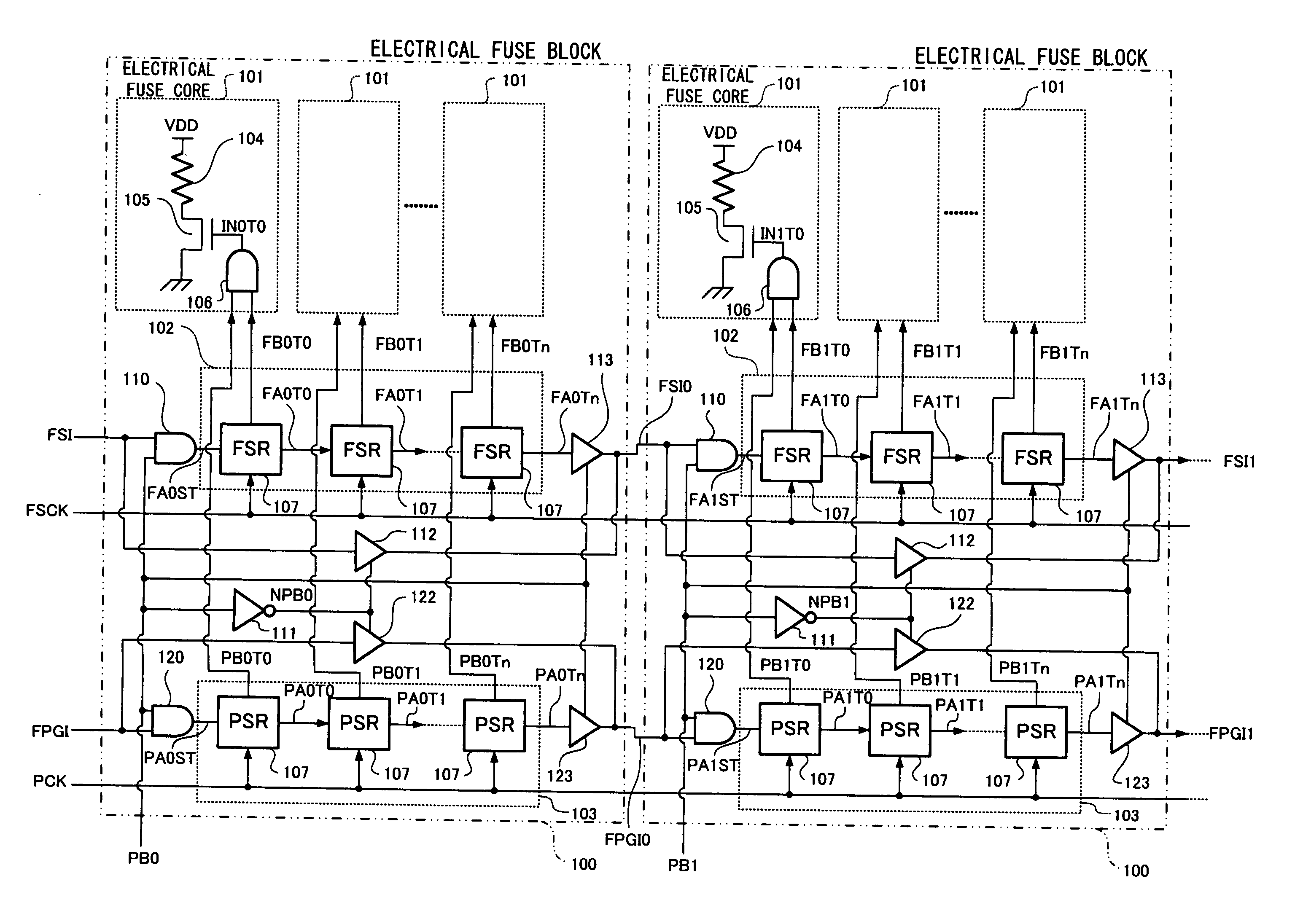 Semiconductor storage device including electrical fuse module