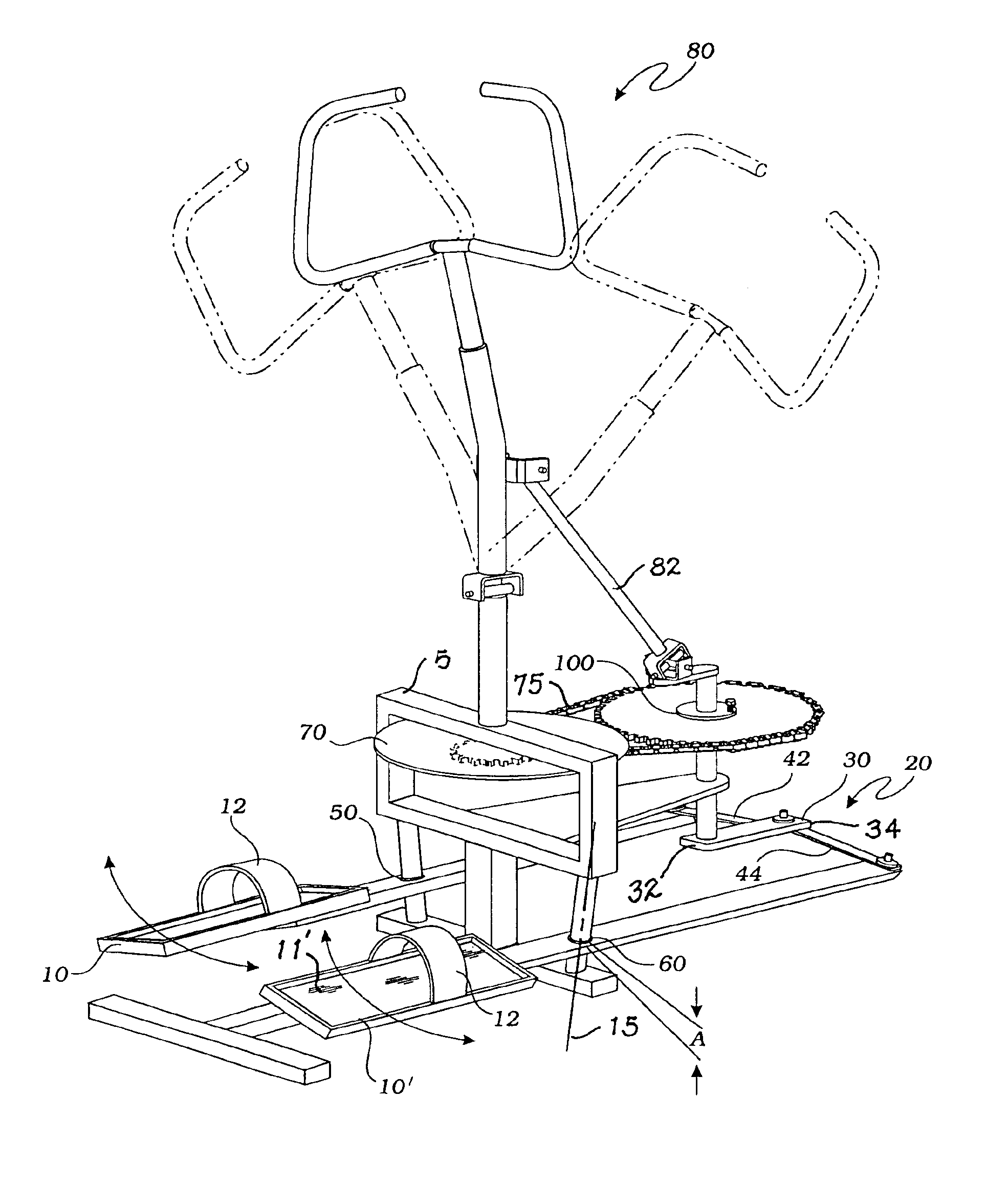 Exercise apparatus simulating skating motions