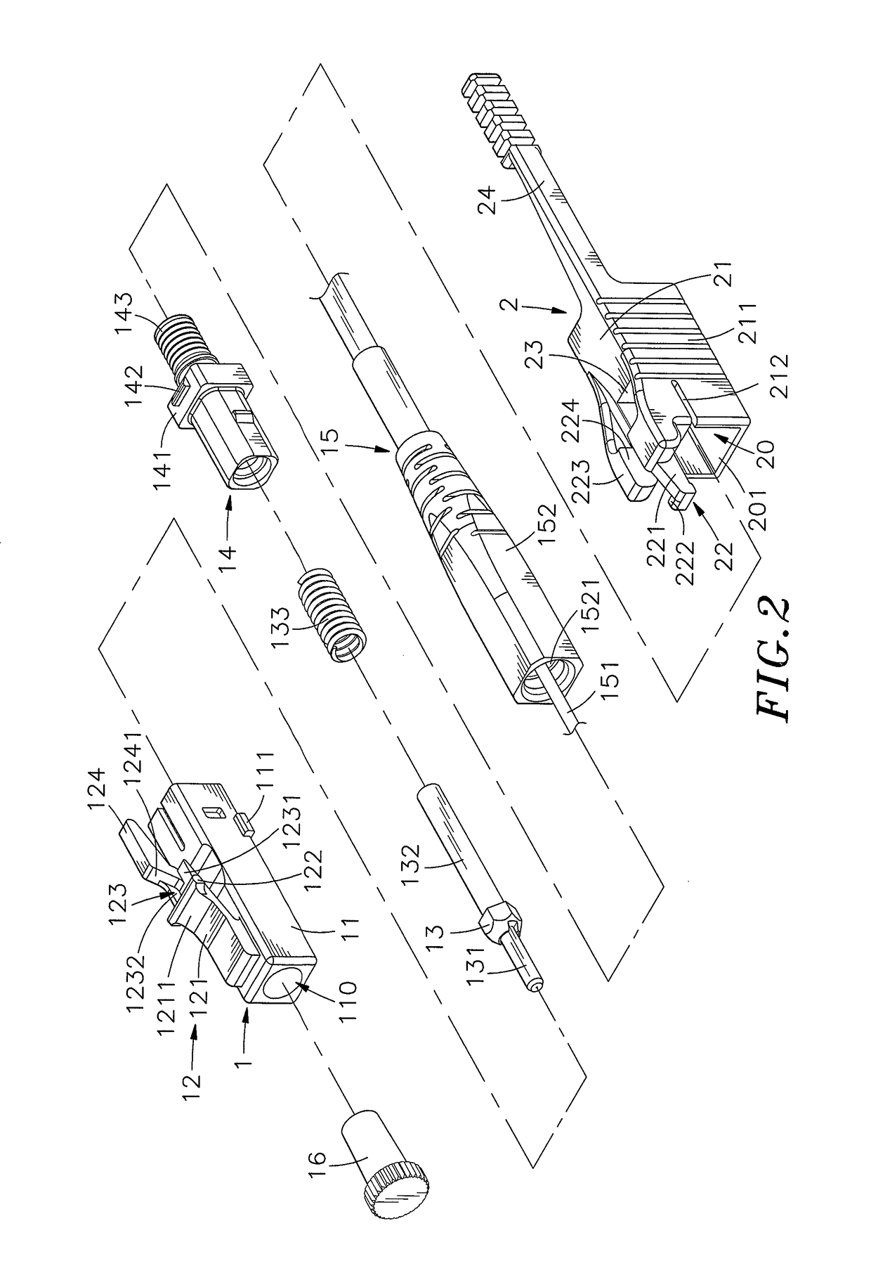 Push-pull type fiber optic connector assembly