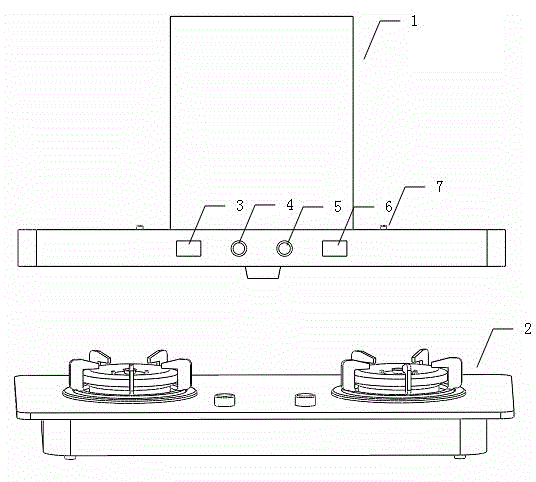 Gas stove and smoke exhaust ventilator cooperative control system