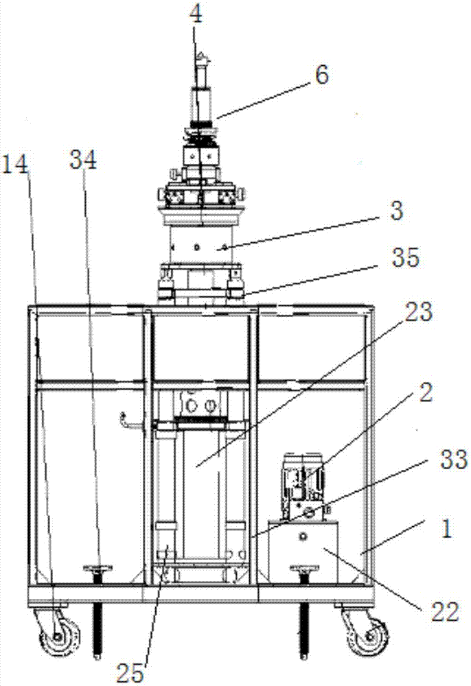 A bottom ring tension bolt disassembly lift mobile hydraulic trolley