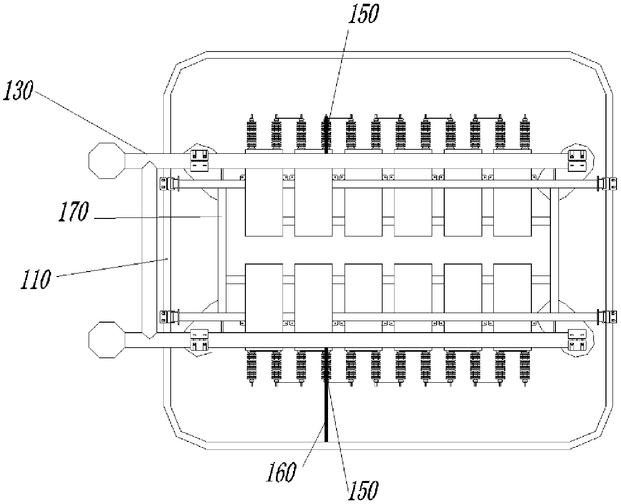 Converter station capacitor tower for bird damage prevention