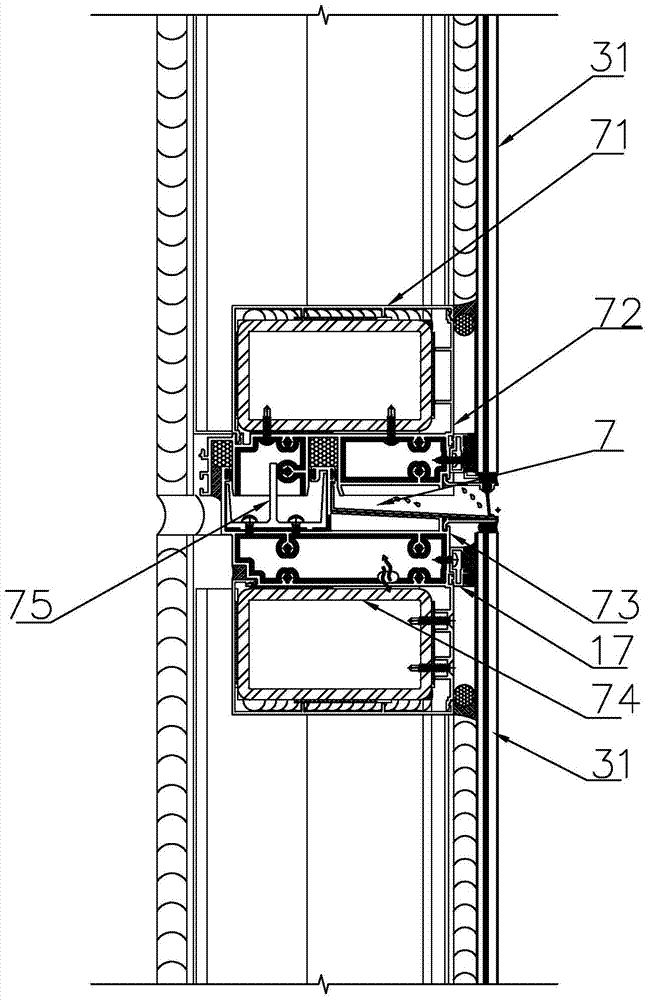 Unit curtain wall system provided with overhanging structure