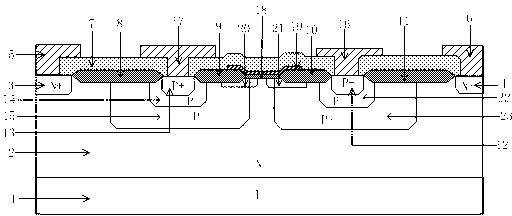 High-robustness P type symmetric laterally double-diffused field effect transistor