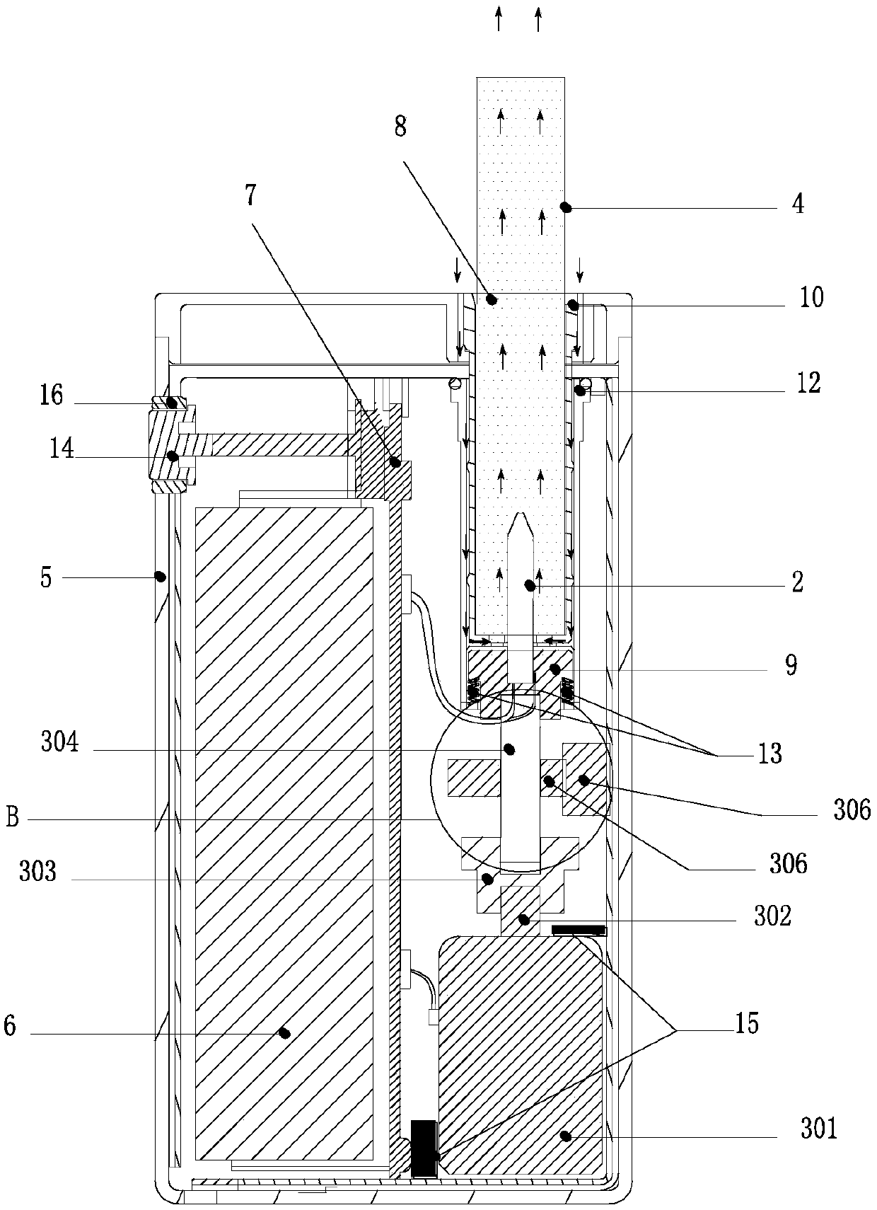 Low-temperature smoking set with rotationally moving and separating type heater and cigarette quitting method