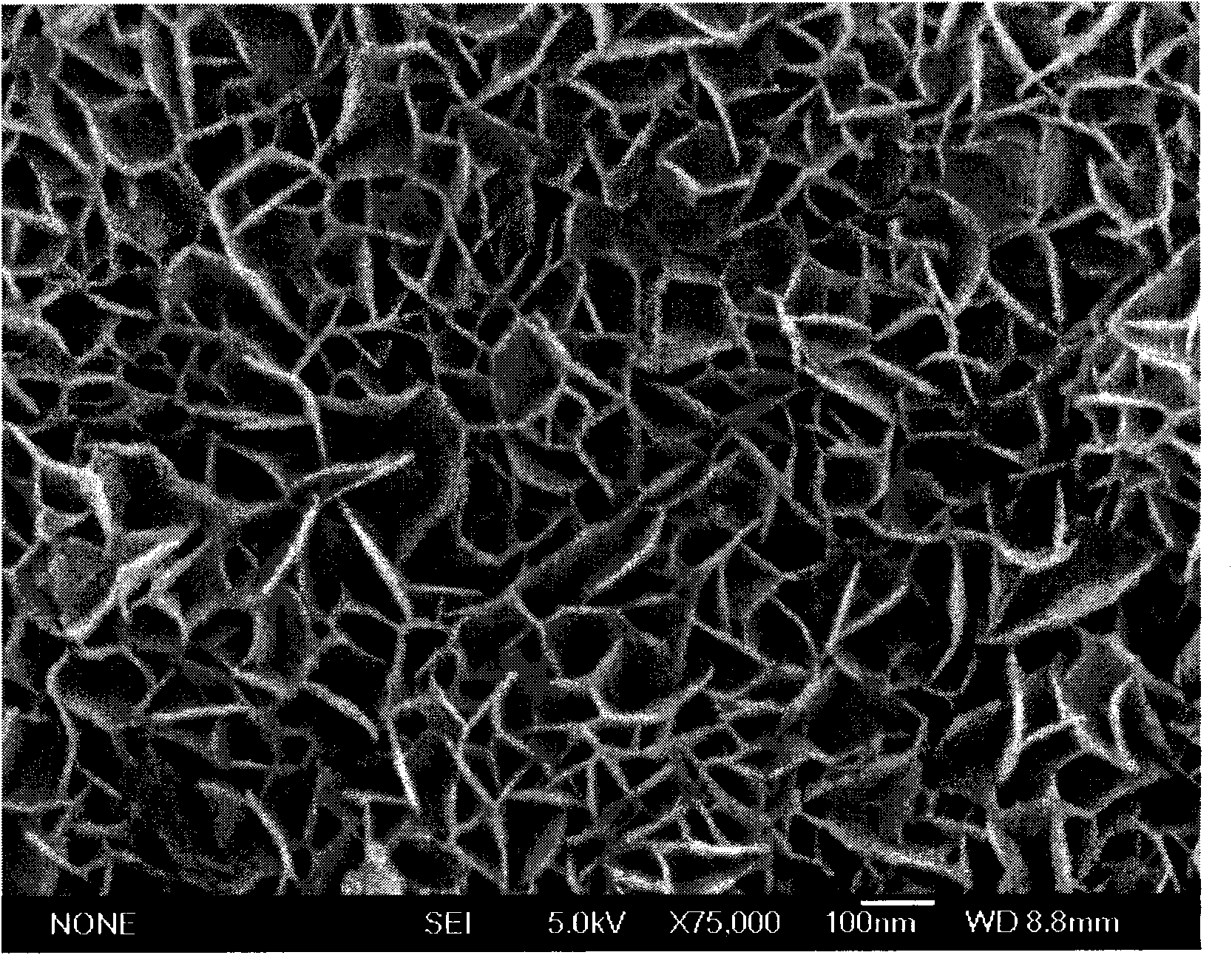 Glucose sensor electrode without enzyme with nickel-aluminium-hydrotalcite nano-chip arrays on substrate of titanium