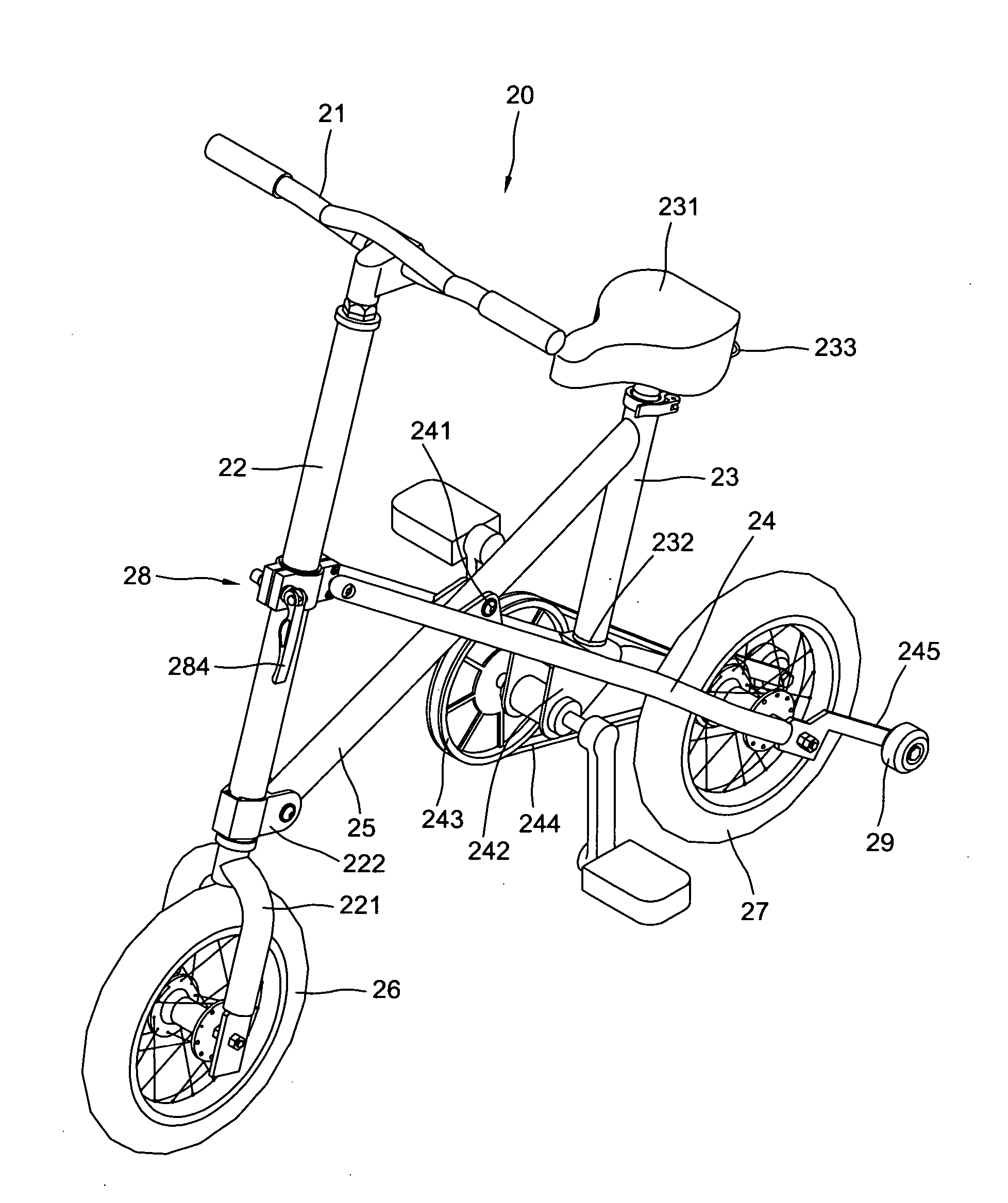 Structural improvement for a foldaway bicycle