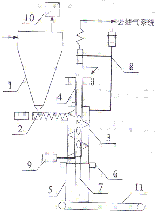 Measurement packing method for powder containing air