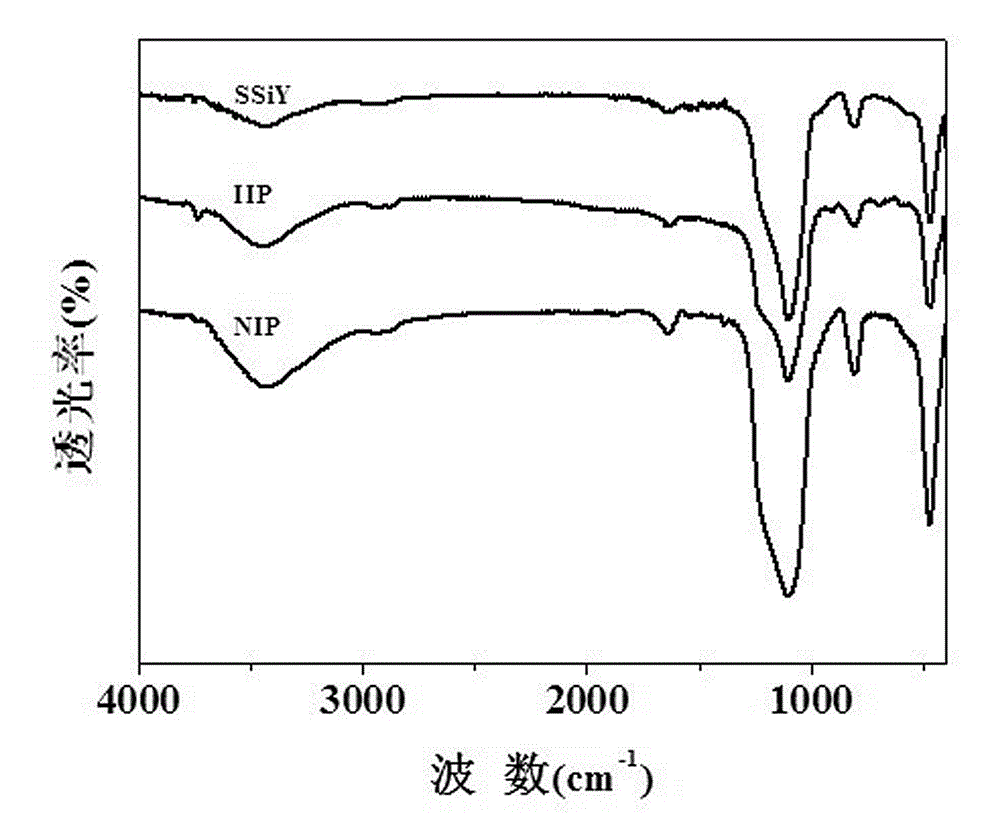 Preparation method of surface print adsorbent of yeast template hollow silica-based material for adsorbing and separating strontium ions and application thereof