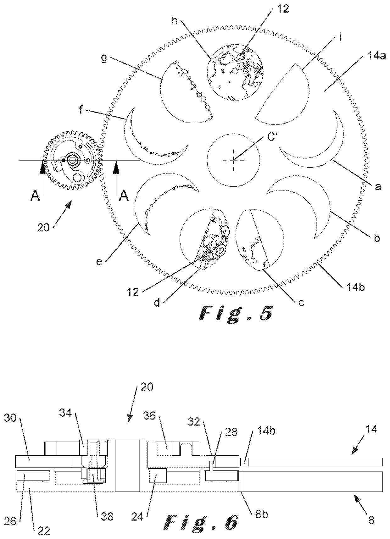 Moonphase display mechanism