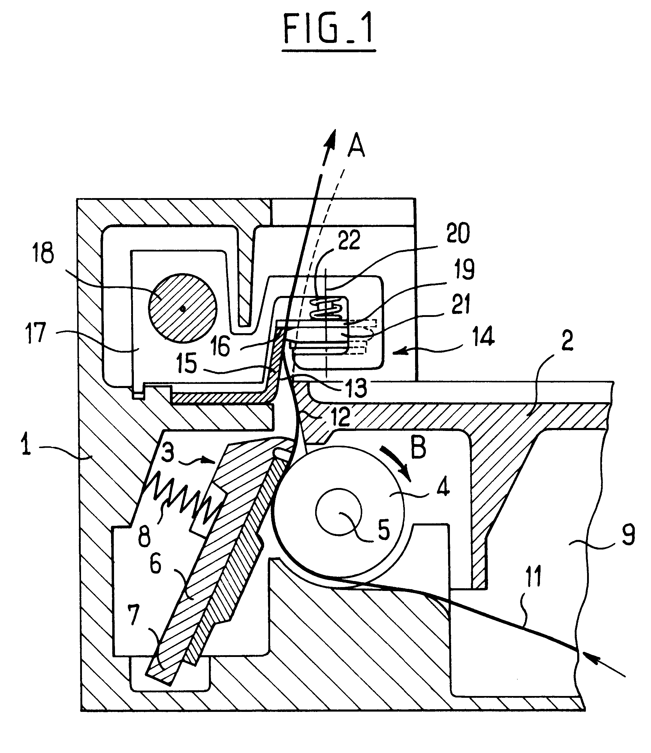 Device for printing on paper tape and for cutting the tape into printed tickets