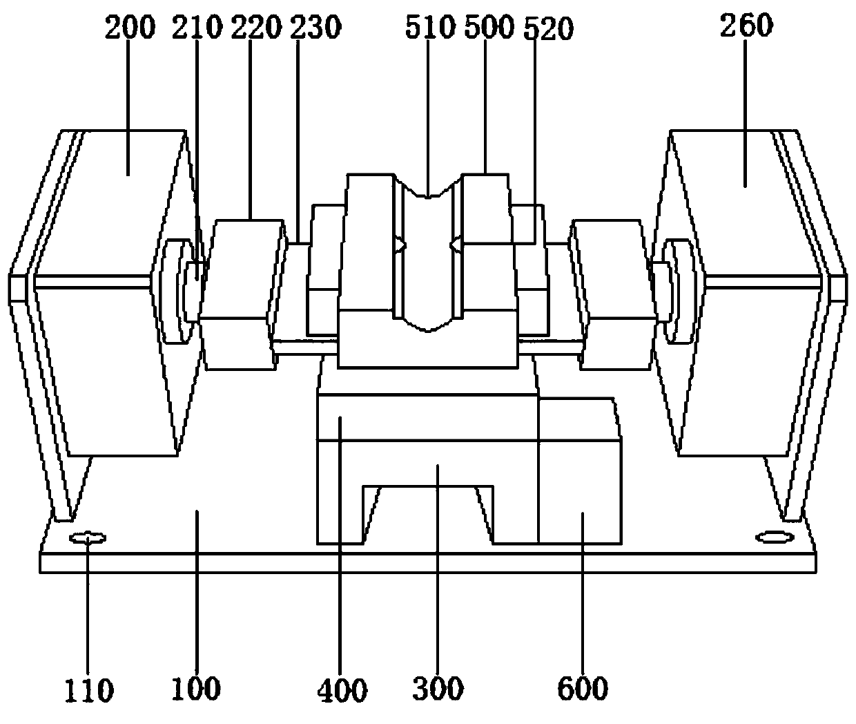 Pneumatic forming pin shearing and coating removing integrated equipment