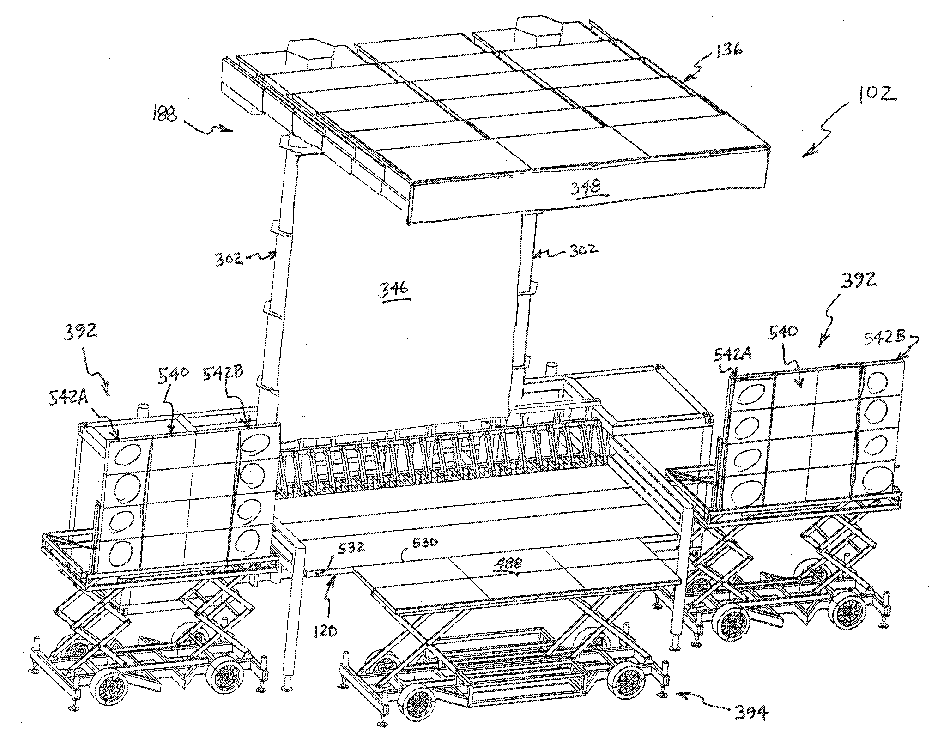 Rapidly deployable stage system