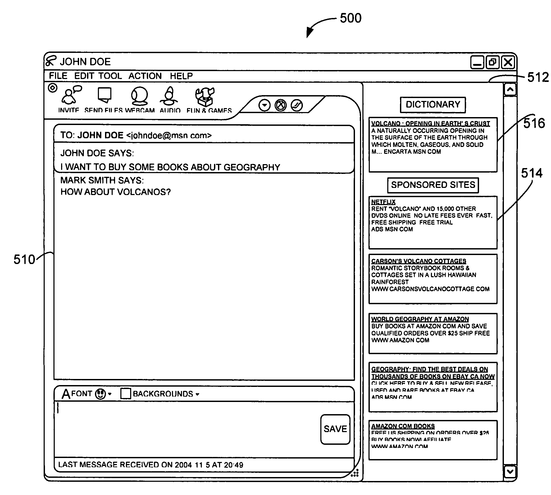 System and method for utilizing the content of an online conversation to select advertising content and/or other relevant information for display