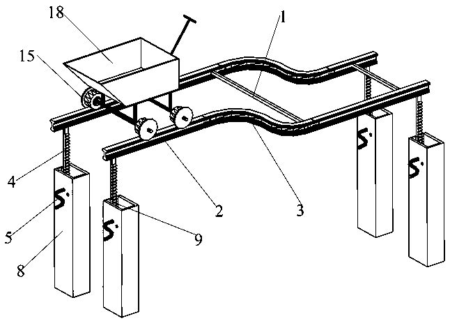 Flexible micro rail transporter and using method thereof