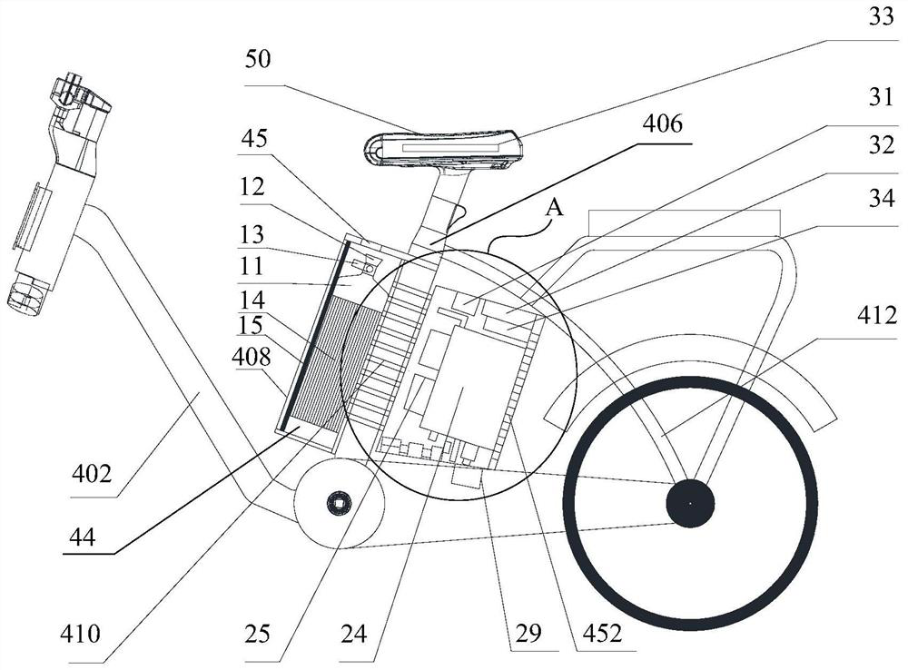 Power system of thermal self-compensation type hydrogen fuel cell power-assisted bicycle