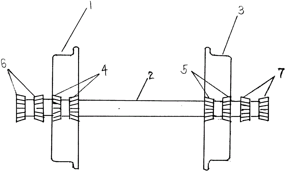 Novel connecting device of railway vehicle wheel axle