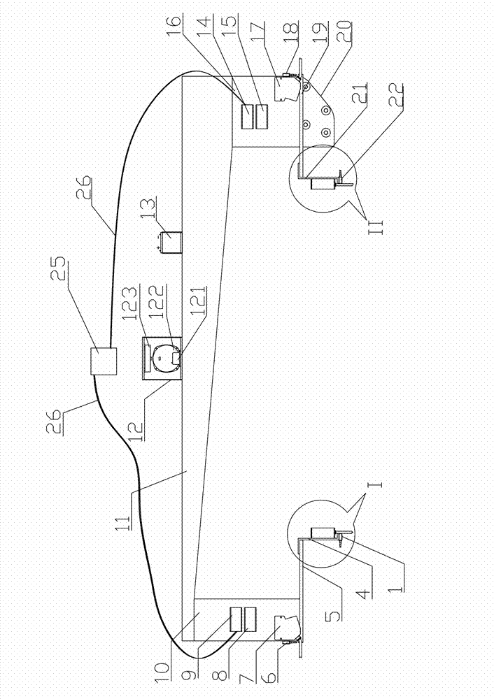 Orbit dynamic detection device for medium and low speed maglev F-type orbits