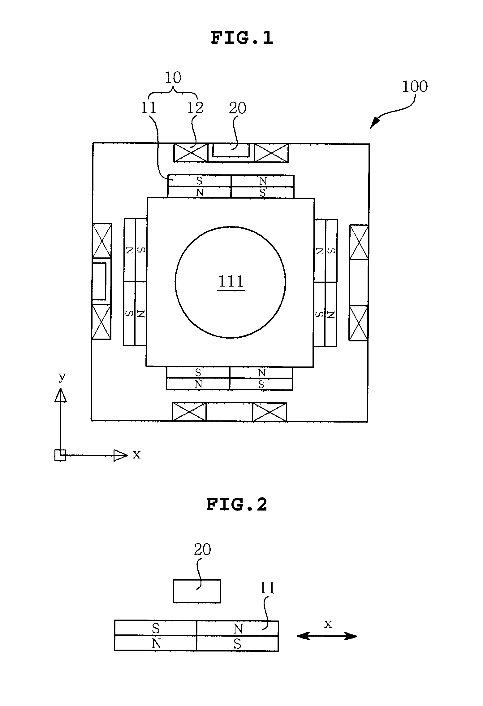 Optical image stablilizer detecting X direction displacement and Y direction displacement of lens group