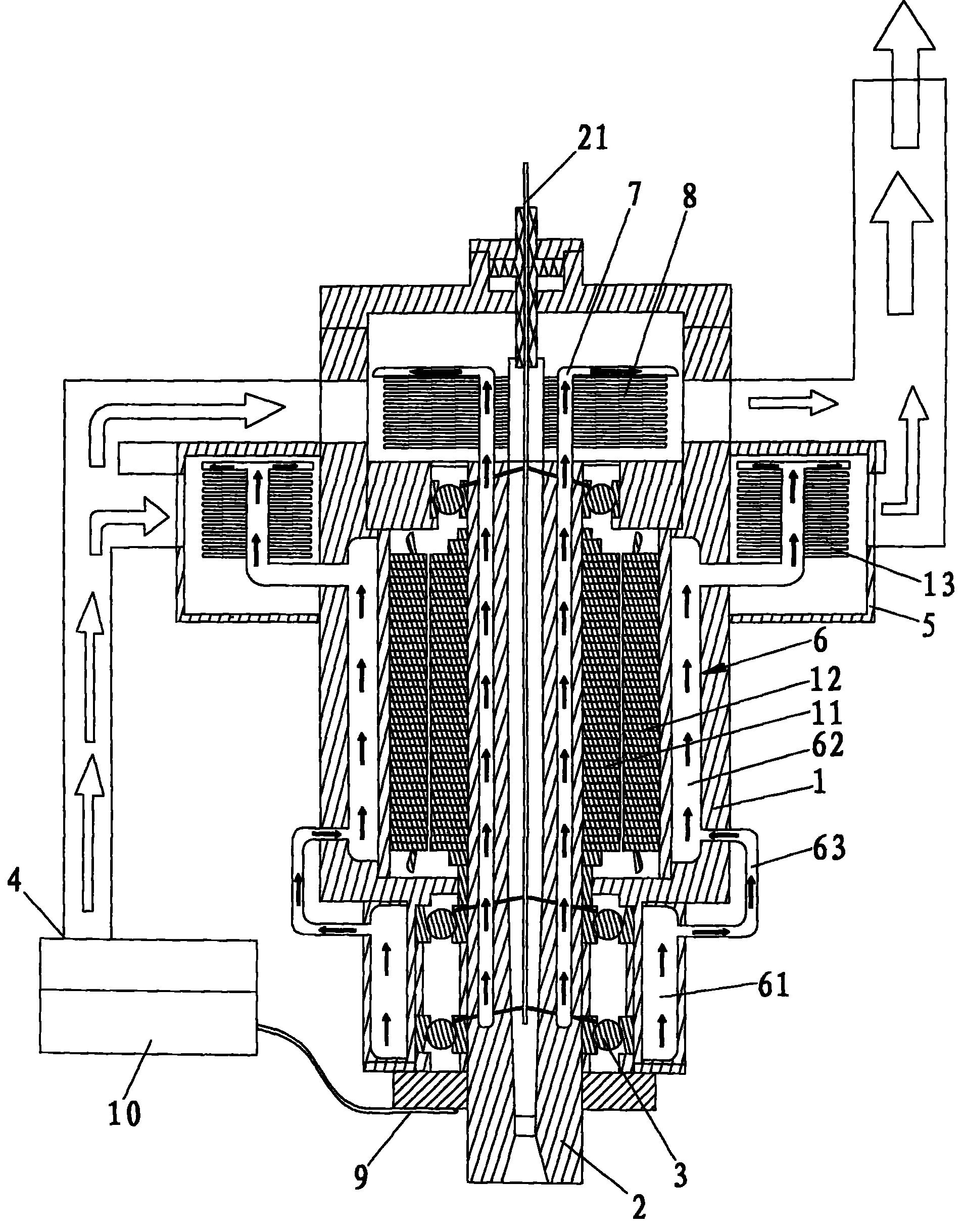 High-speed precise electric spindle cooling system