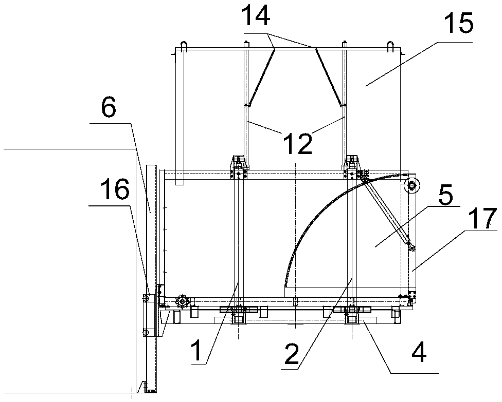 Hydraulic-control cotton box lifting system capable of expanding