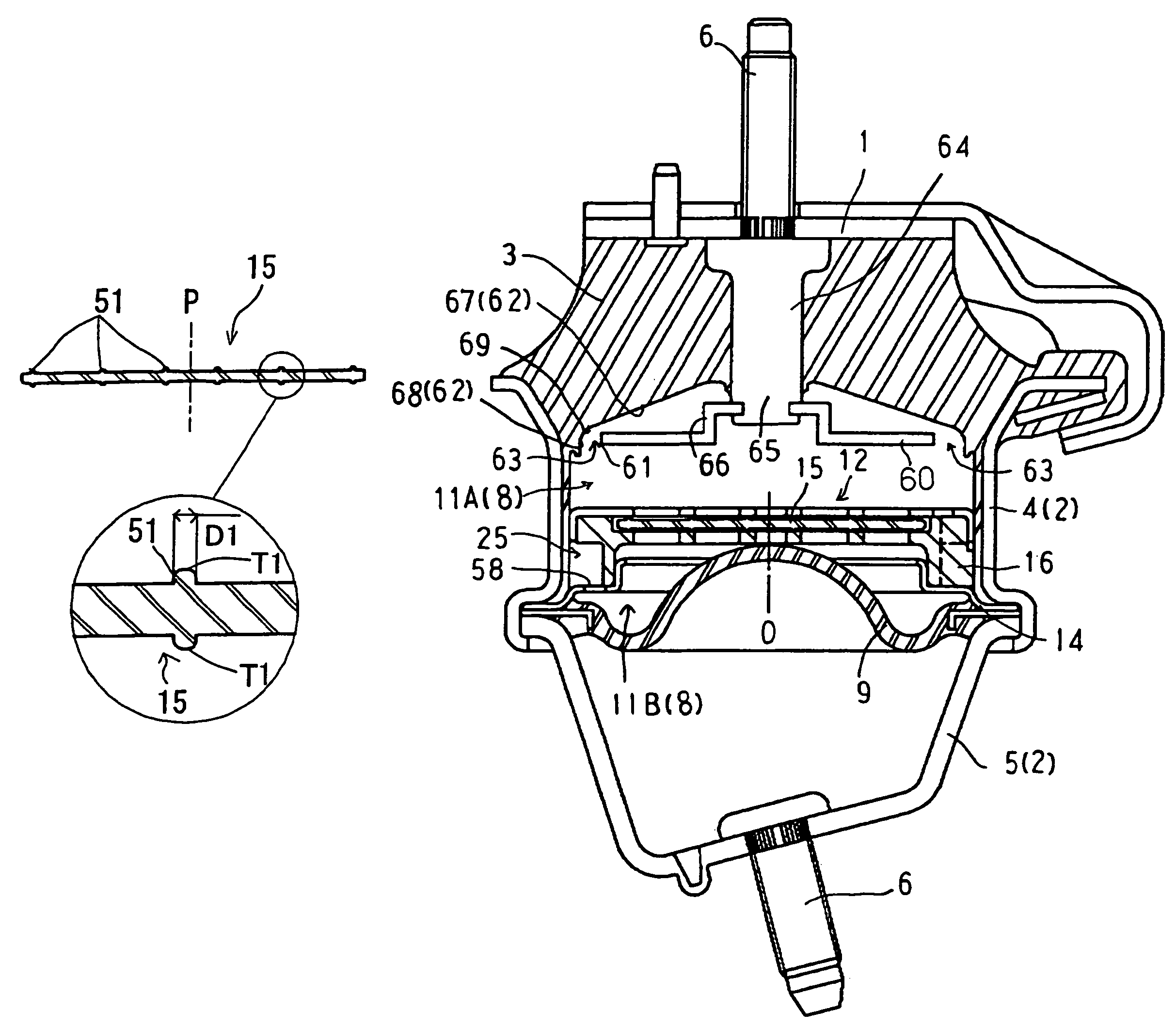 Liquid sealing type vibration control device