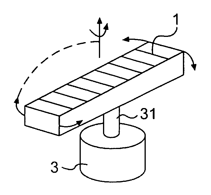 Ultrasonic probe for scanning a volume