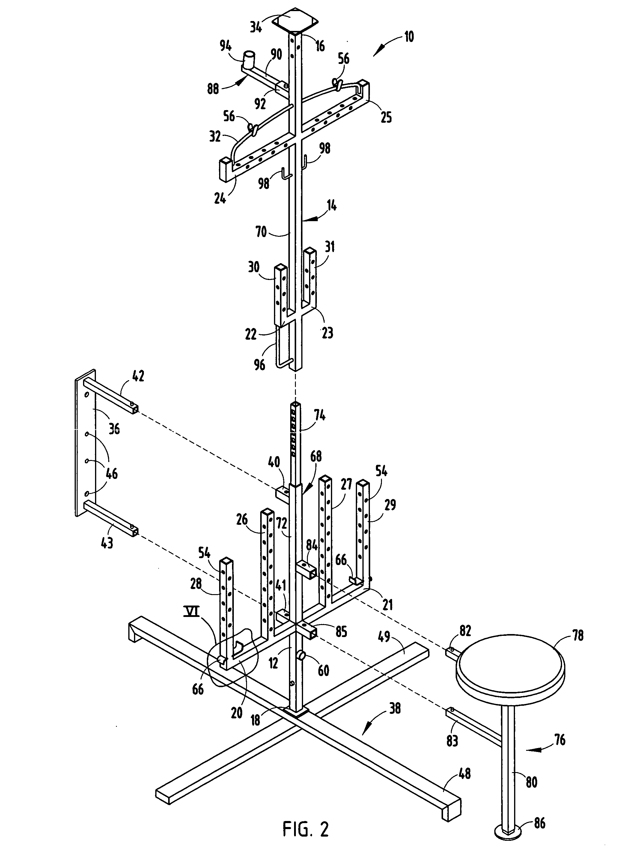 Sports equipment rack