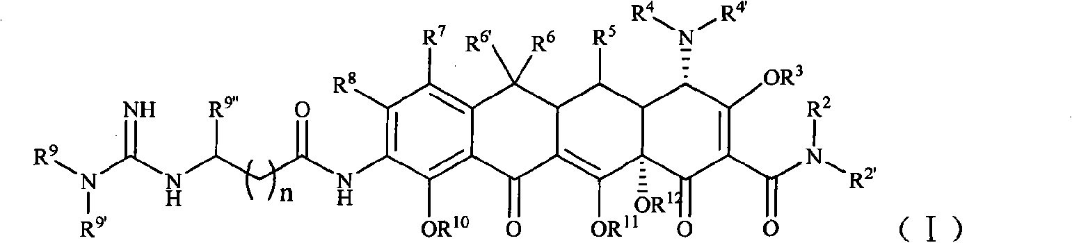 Guanidinoalkanoylamino substituted tetracycline derivatives