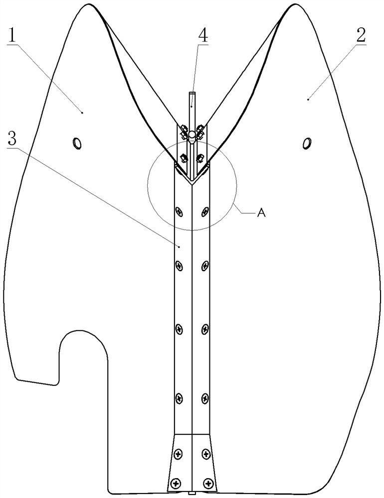 Rear-mounted ditcher soil dividing wing