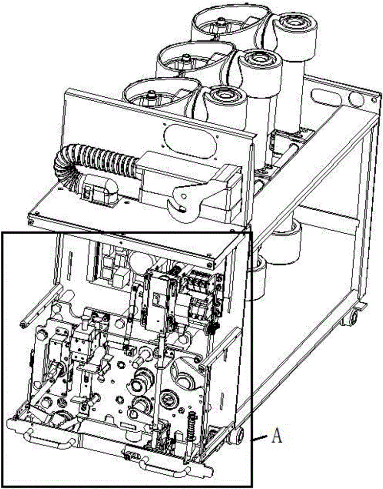 Interlocking operation mechanism and high-voltage switchgear therewith