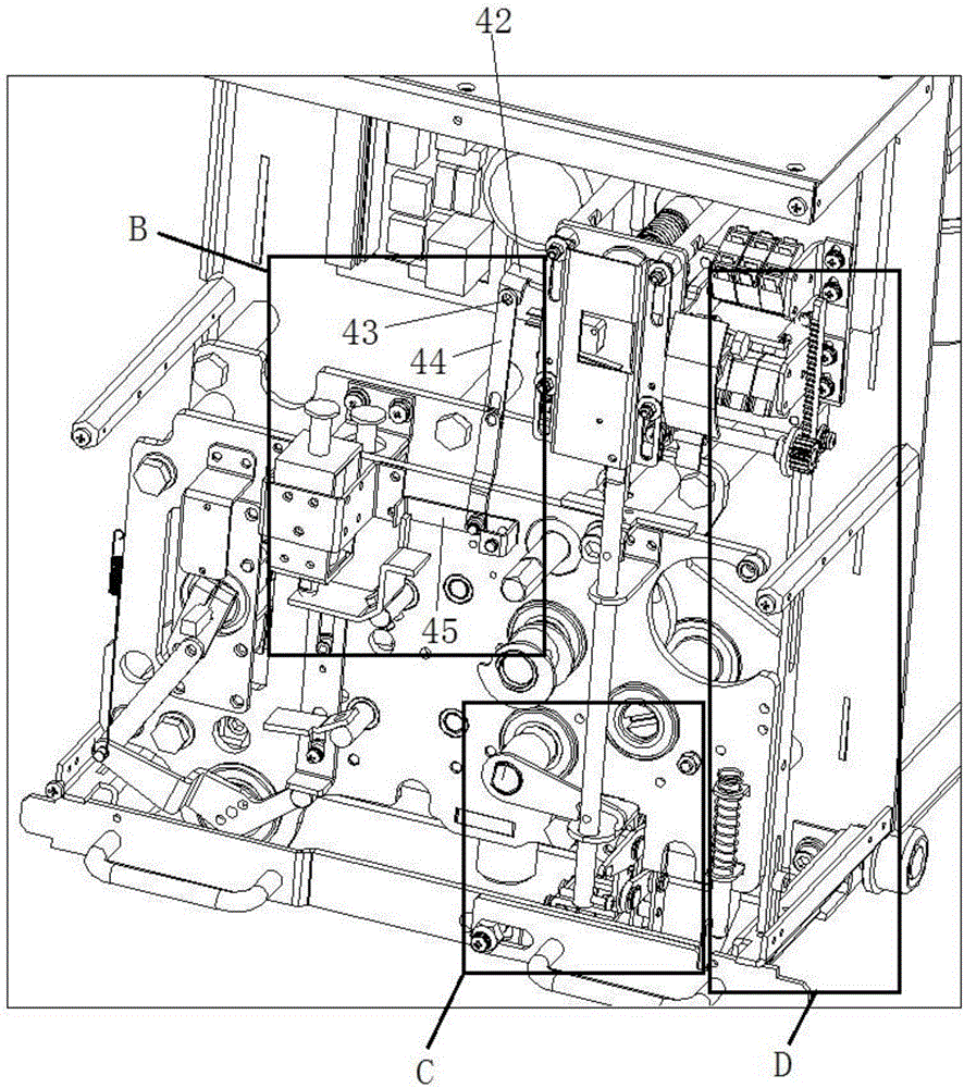 Interlocking operation mechanism and high-voltage switchgear therewith