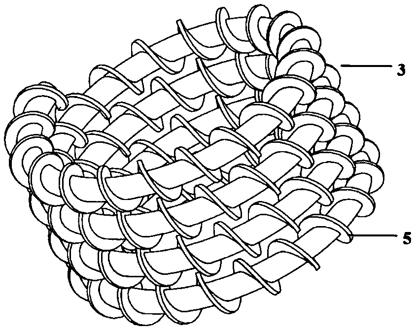 Upper dense and lower sparse double spiral fin heat exchanger