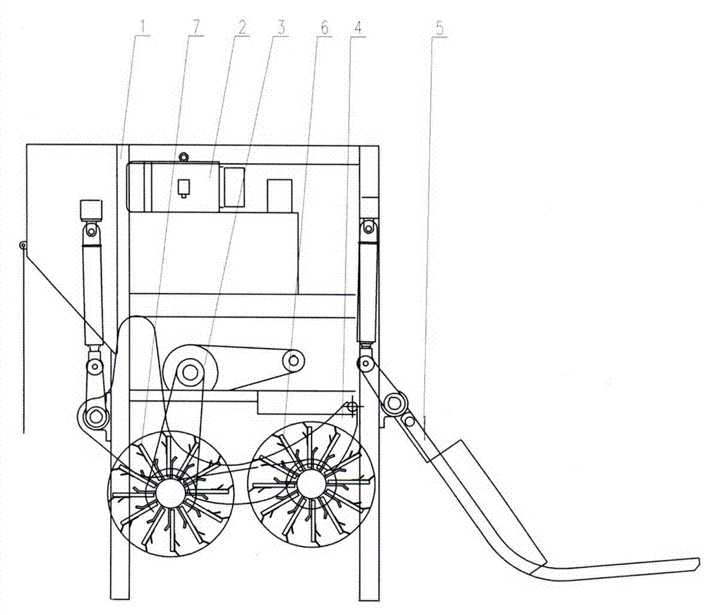 Hydraulic control flexible automatic debristling machine for pig slaughtering