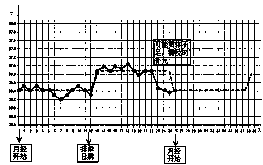 Device and method for forecasting ovulatory and child-bearing periods