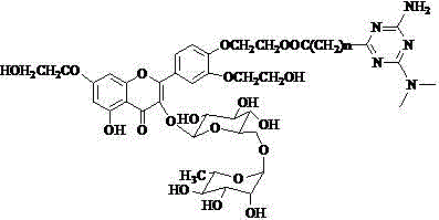 Nitrogenous troxerutin derivative, preparation method thereof and application