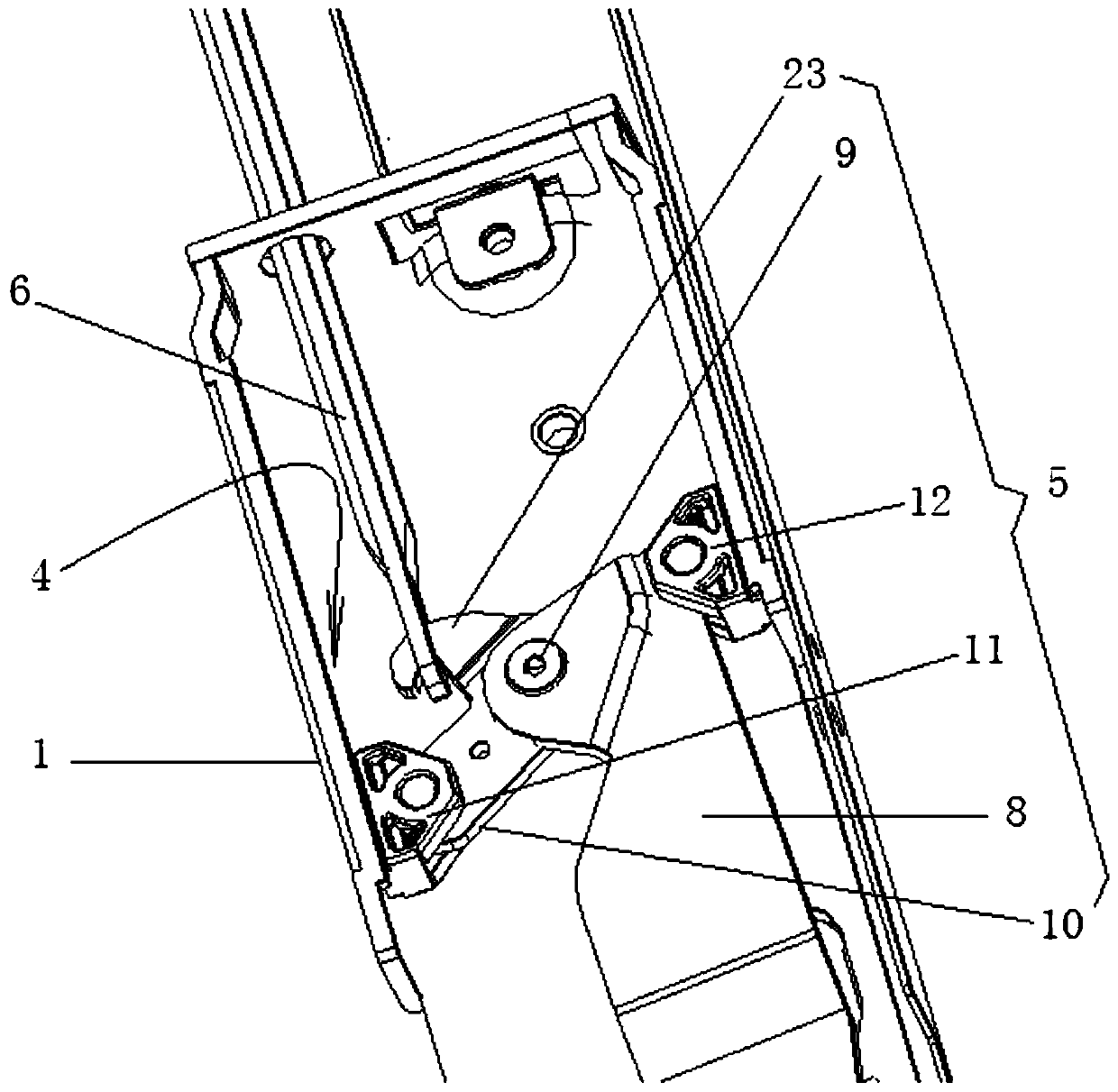 Dishwasher hinge with door body double balance function