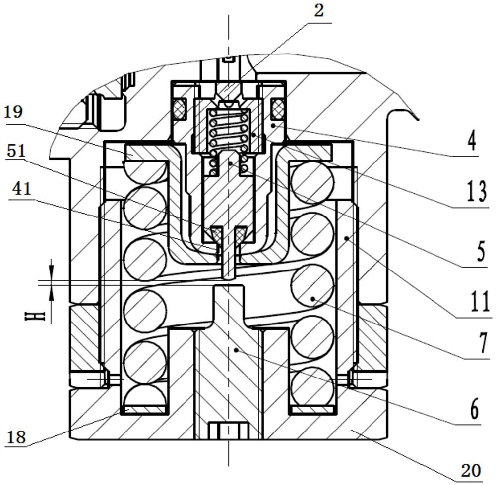 A pressure-reducing regulating valve with a variable flow-limiting buffer at the inlet