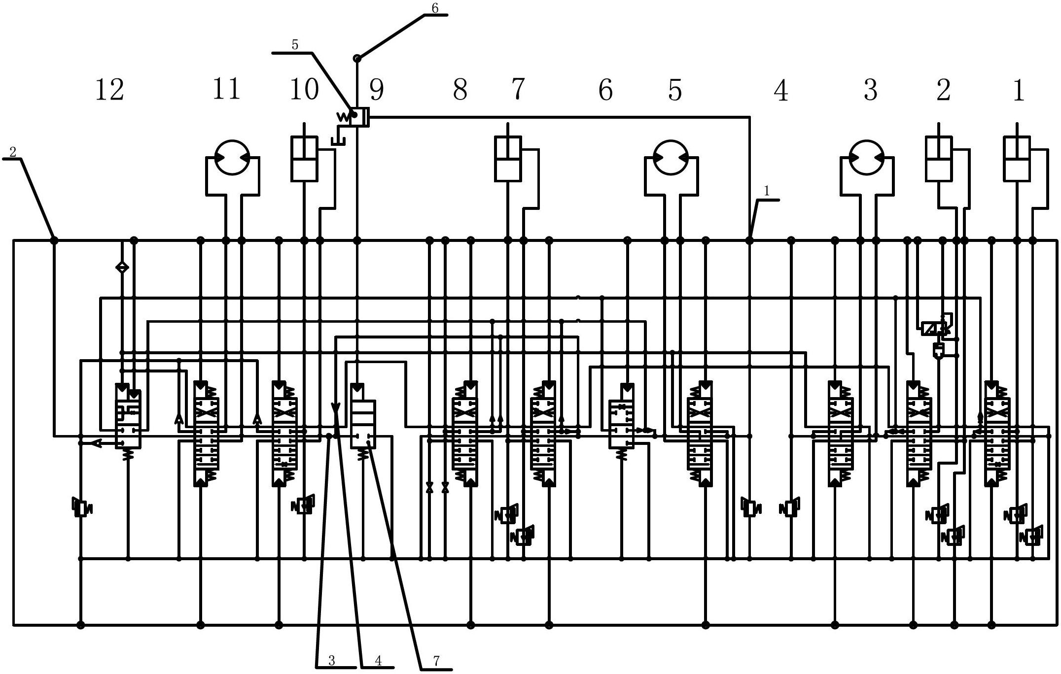 Hydraulic system of excavating machine