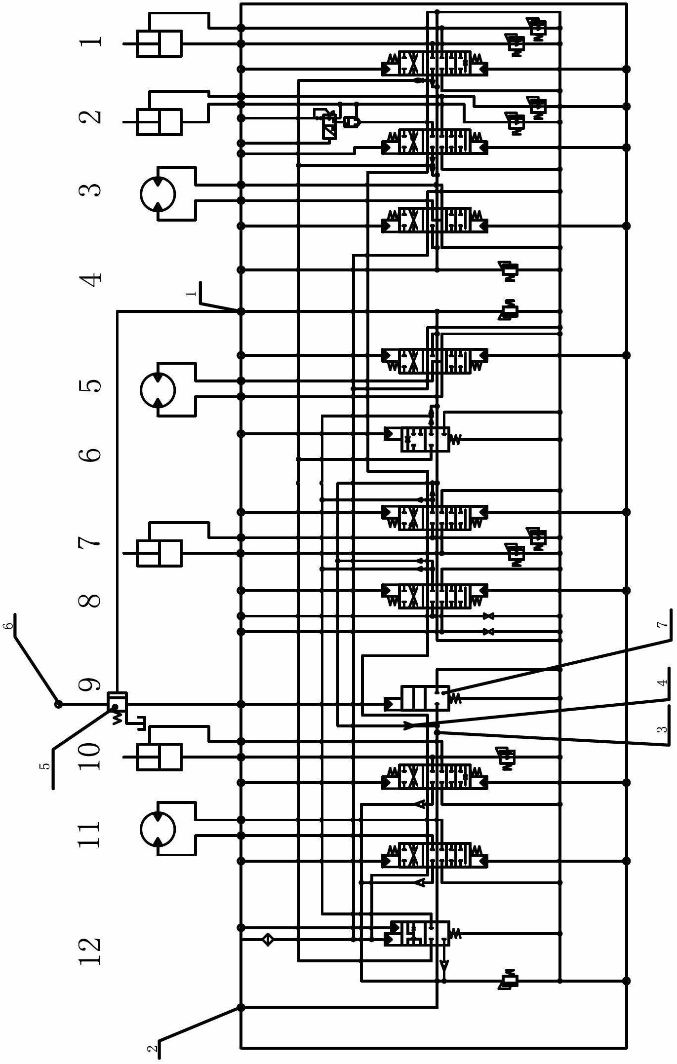 Hydraulic system of excavating machine