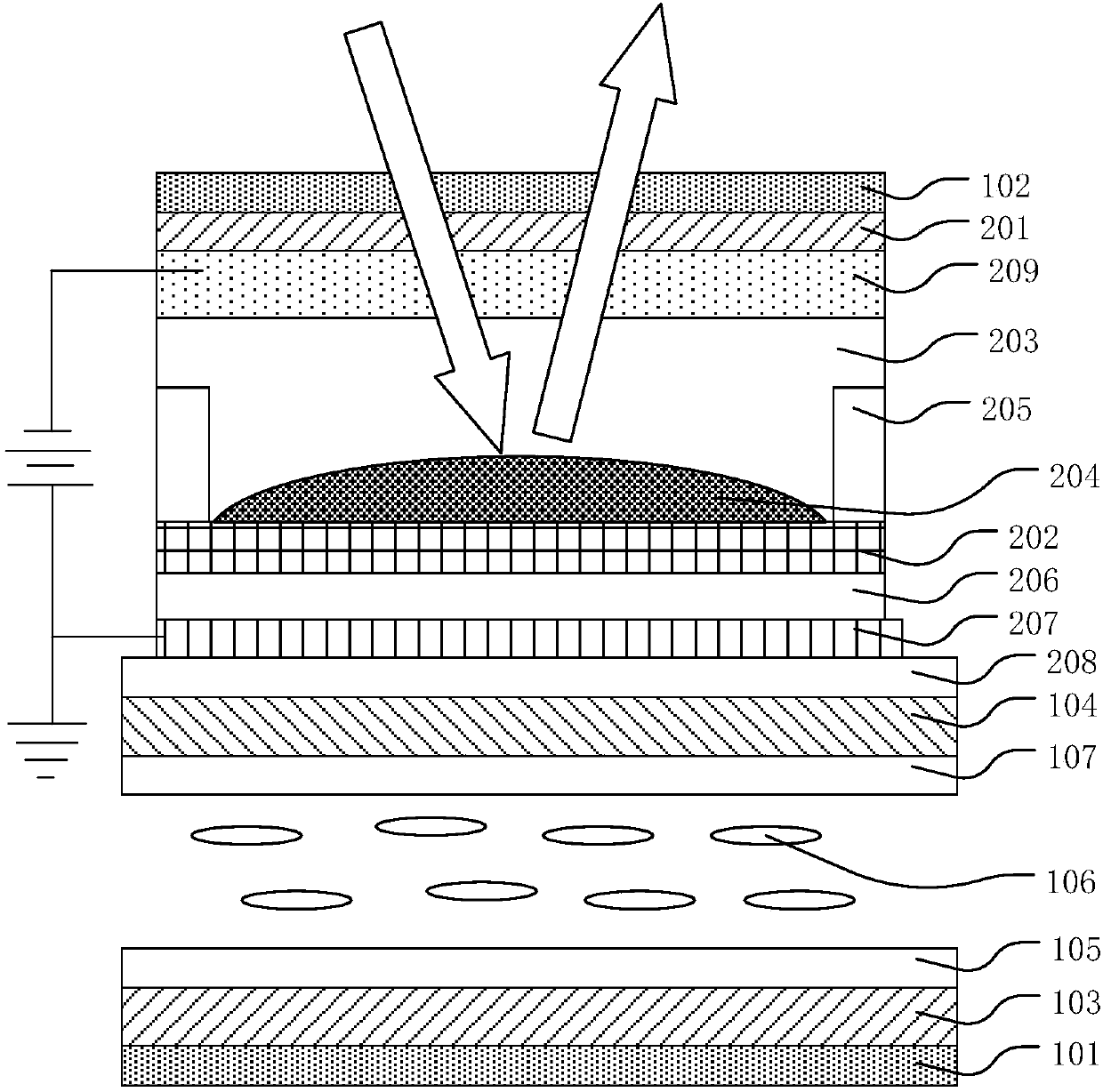 Transflective display device