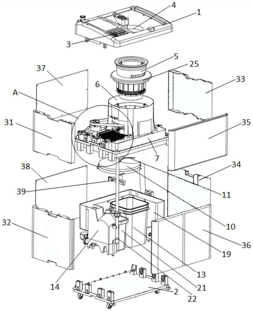 Centrifugal three-phase separation and real-time collection device and method for kitchen waste