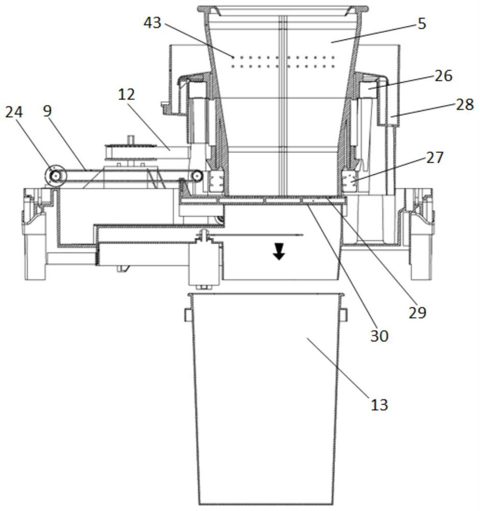 Centrifugal three-phase separation and real-time collection device and method for kitchen waste