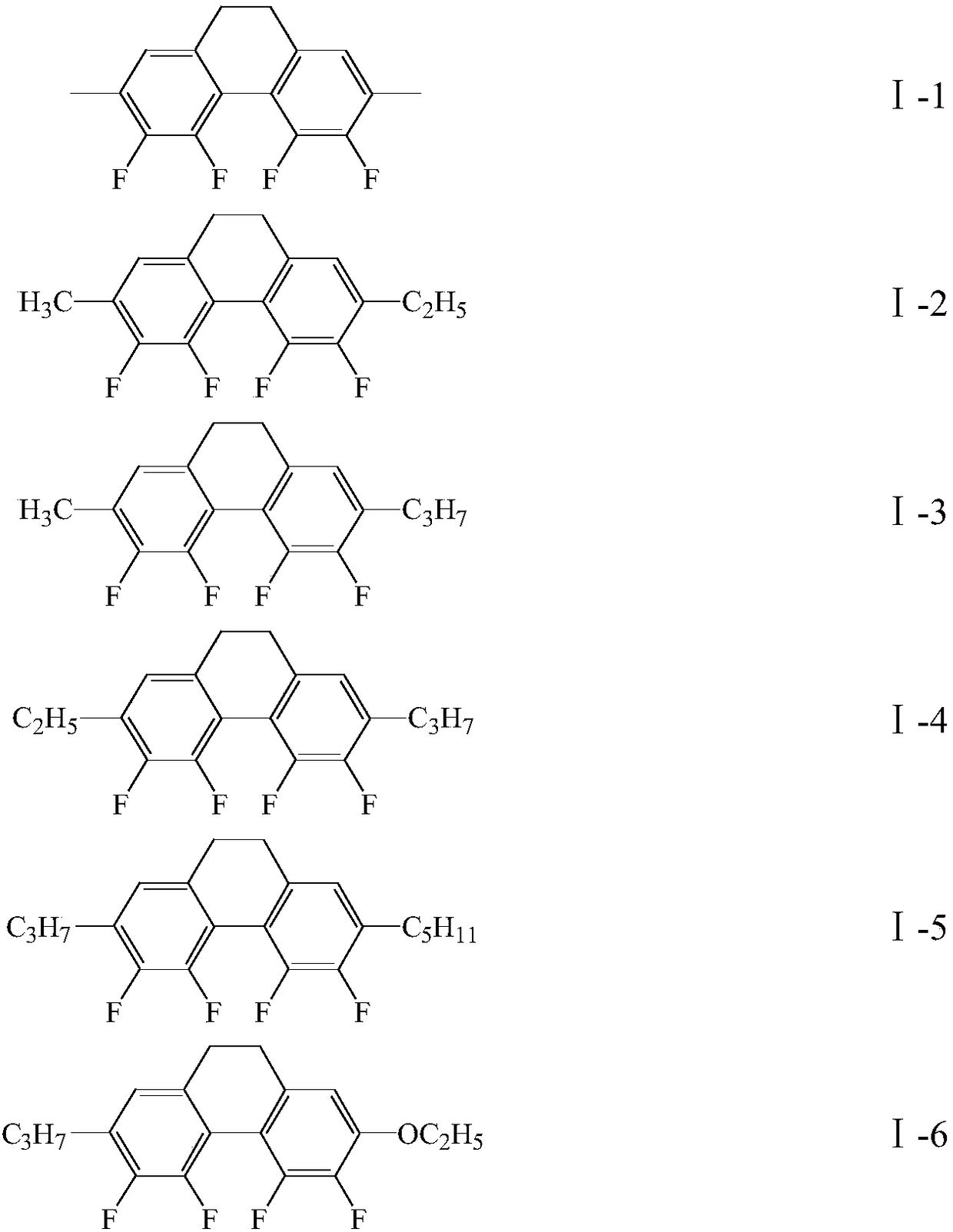 Liquid crystal compound containing tetrafluoro-dihydrophenanthrene structure and application of liquid crystal compound