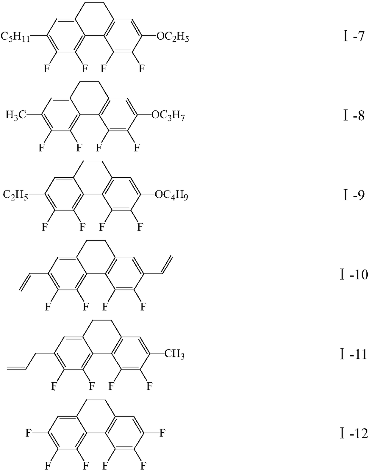 Liquid crystal compound containing tetrafluoro-dihydrophenanthrene structure and application of liquid crystal compound