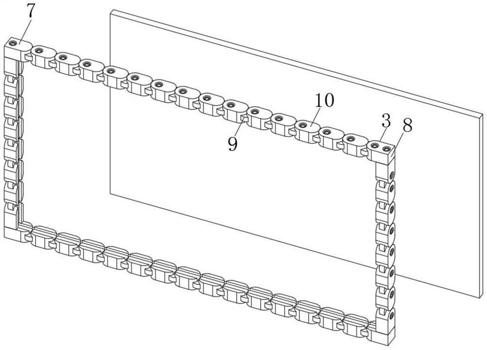 Flexible display screen with adjusting frame and using method