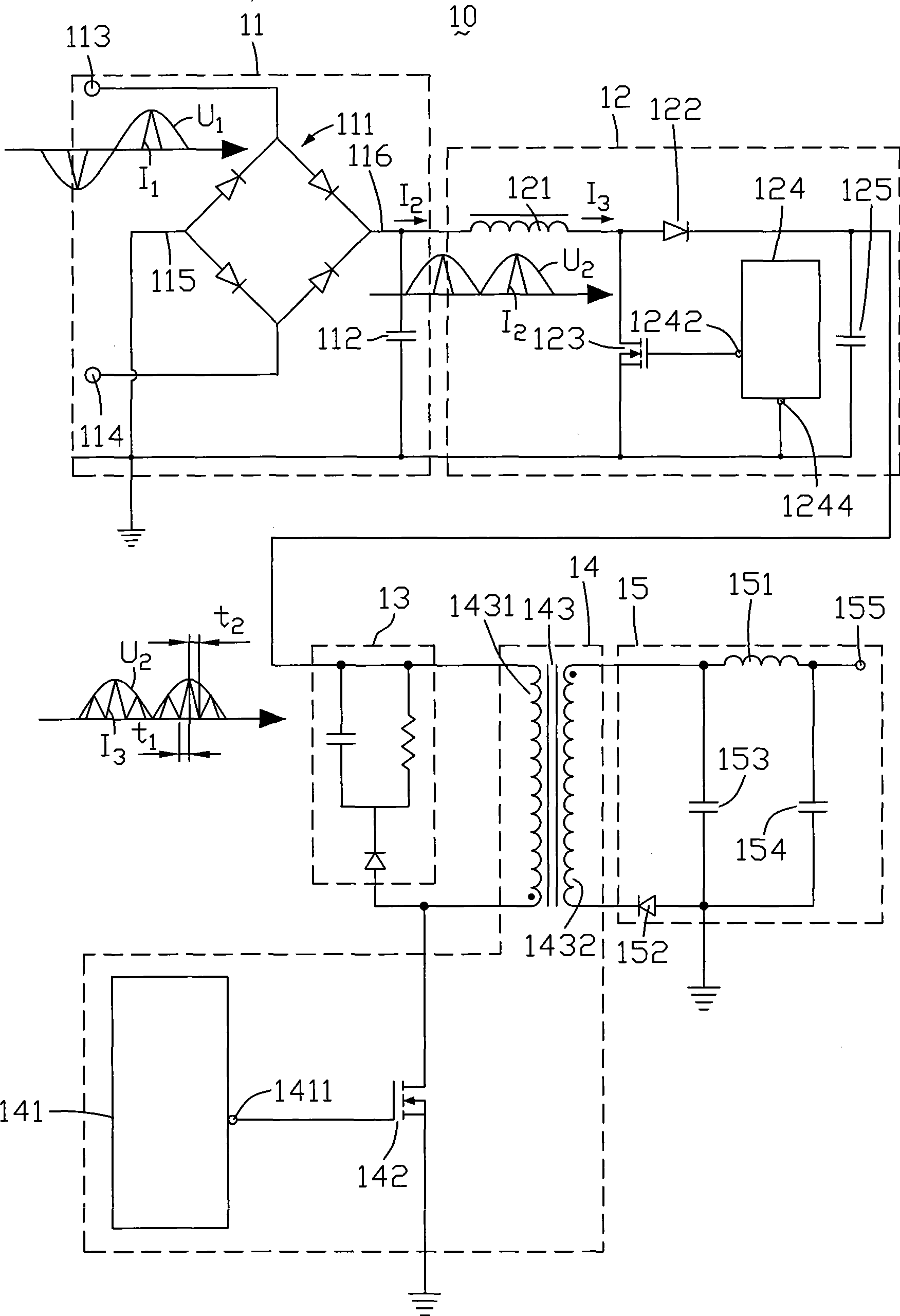 Electric power circuit and LCD