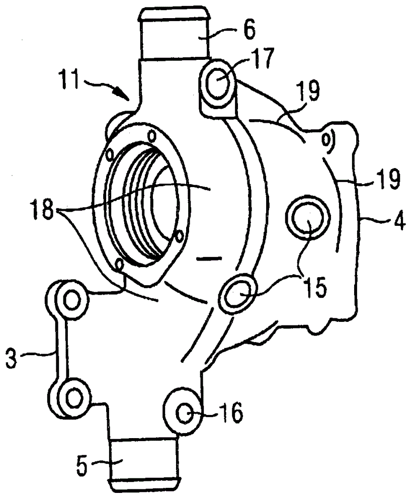 Exhaust gas turbocharger with cooled turbine housing