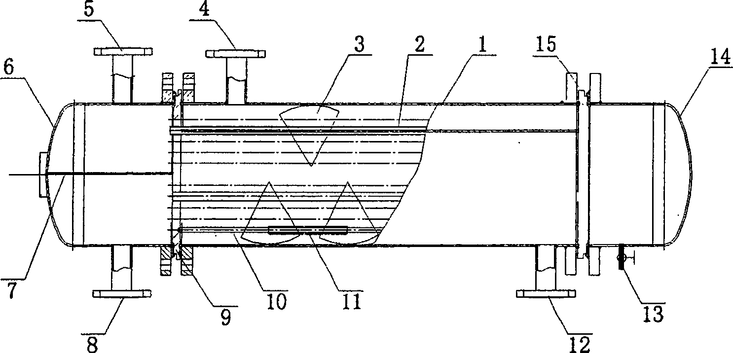 Helical baffles support dimpled pipe bundle heat exchanger